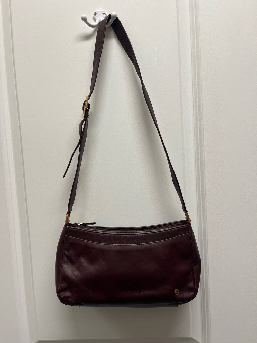 Vintage Etienne Aigner Oxblood Leather Bag Equestrian Quiet Luxury
